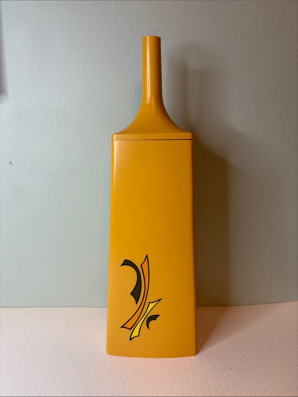 Vintage Mustard Yellow Plastic Toilet Brush Holder